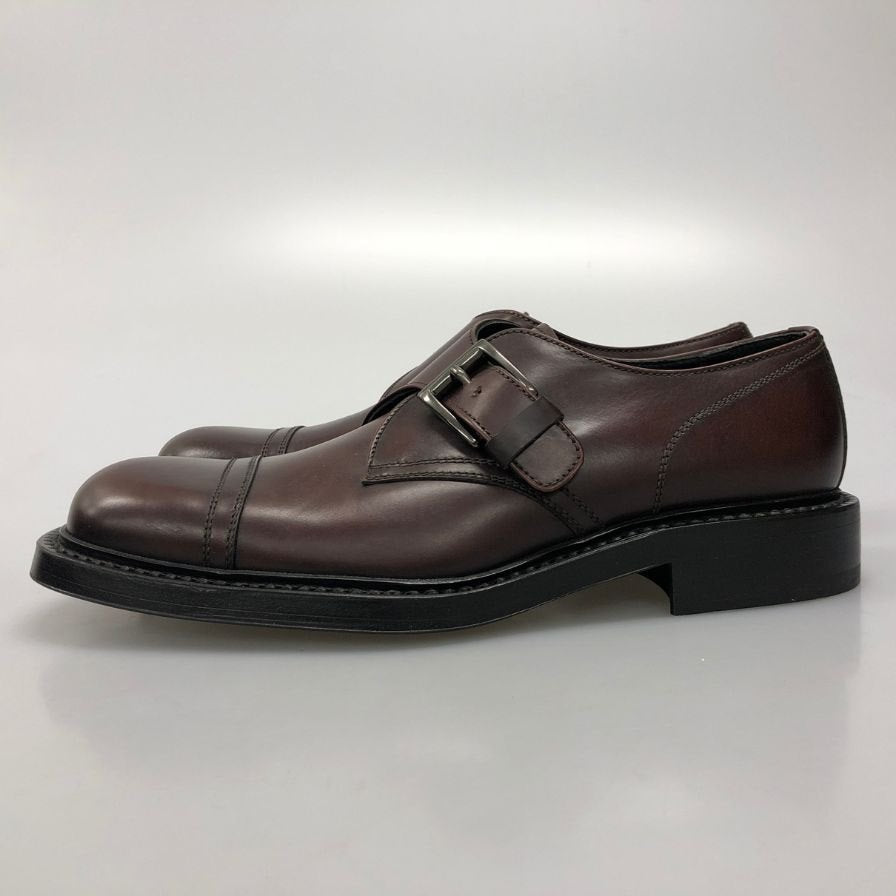 プラダ シングルモンク Uチップ メンズ サイズ 8 ブラウン PRADA 約27.0cm【AFC6】