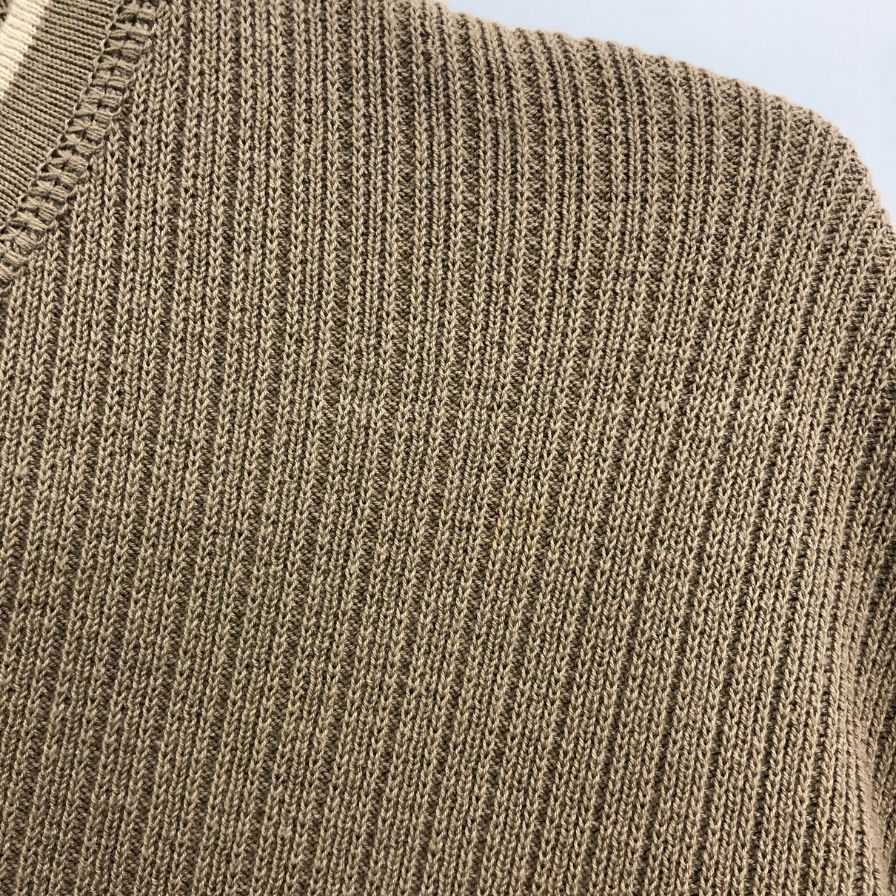 美品◆エルメネジルド ゼニア コットンニット ベージュ サイズM  Ermenegildo Zegna 【AFB12】