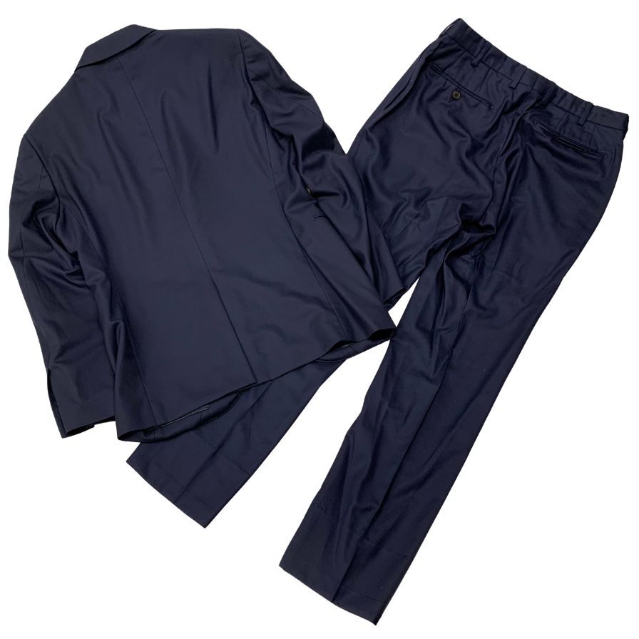 ノーブランド スーツセット 2Bジャケット センターベント ゼニア生地 ネイビー メンズ ErmenegildoZegna 15milmil15【AFB27】