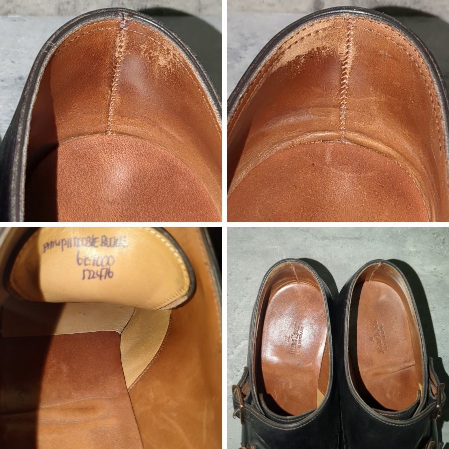ジョンロブ レザーシューズ ダブルモンク フィリップ2 ダブルバックル ブラック メンズ サイズUK6E 7000ラスト JOHN LOBB ビジネスシューズ 約25.0cm【LA】【中古】
