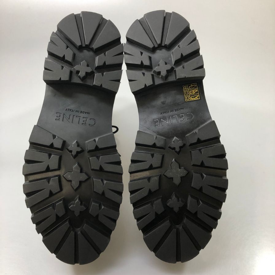 セリーヌ サイドジップ 厚底ブーツ  BE0292 メンズ サイズ43 ブラック CELINE 約28.0cm【AFC47】