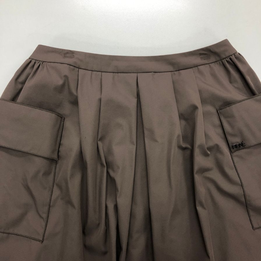 ルネ フレアスカート ミニ ポケット デザイン ブラウン系 レディース サイズ38 Rene【AFB18】