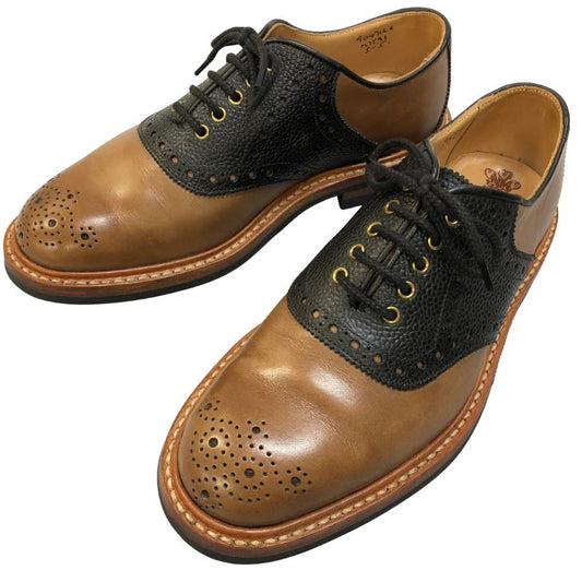トリッカーズ レザー コンビ サドルシューズ M7581 ブラウン×ブラック メンズ UK5 Trickers 約24.0cm【AFD12】