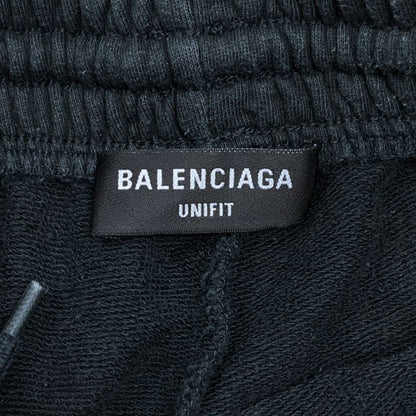 バレンシアガ 24SS ハーフパンツ スウェット ダメージ加工 ブラック ユニセックス サイズXXS 676137 BALENCIAGA 【AFB32】