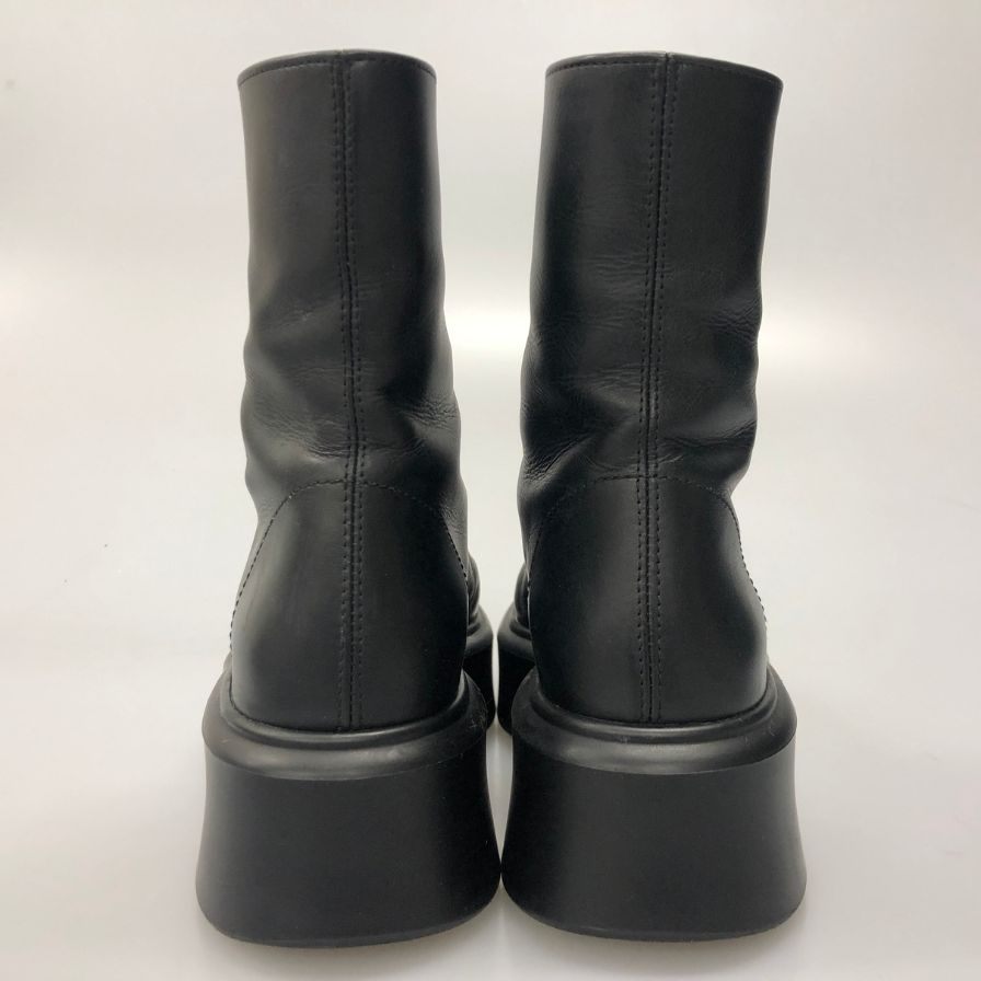 ザ ロウ ジップブーツ フロントジップ レザー ブラック レディース サイズ35.5 THE ROW 約22.0cm【AFD1】