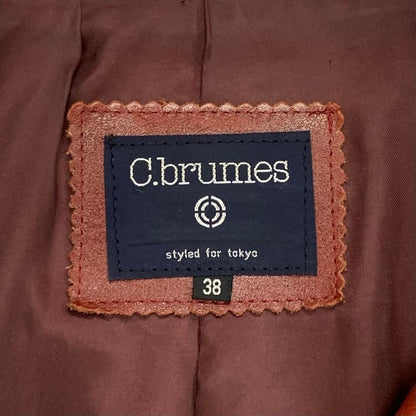 中古◆シーブリュームス ジャケット レザー 牛革 メンズ ボルドー サイズ38 C.brumes 【AFG1】