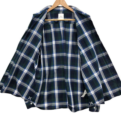 美品◆ユニフォームエクペリメント チェック 長袖シャツ 23SS UE-230019 メンズ サイズ3 ブルー Uniform Experiment 【AFB39】