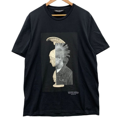 美品◆ニールバレット Tシャツ 20AW Hybrid Mohawk God TEE PBJT793B-P508S メンズ サイズXL ブラック Neil Barrett 【AFB15】
