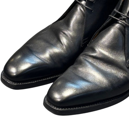 クロケット&ジョーンズ レザーブーツ チャッカ テットベリー ブラック サイズUK9E CROCKETT&JONES ブーツ 約27.5cm【LA】【中古】