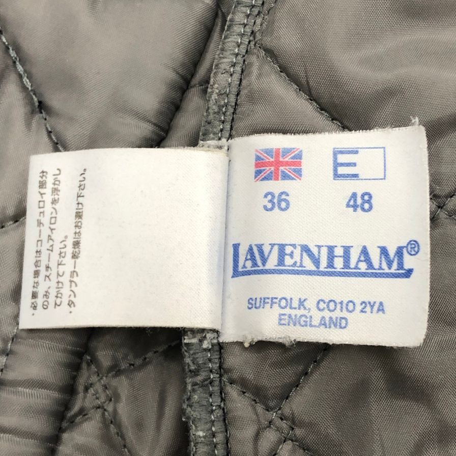中古◆ラベンハム キルティングジャケット ウール メンズ グレー サイズ36 LAVENHAM 【AFB25】