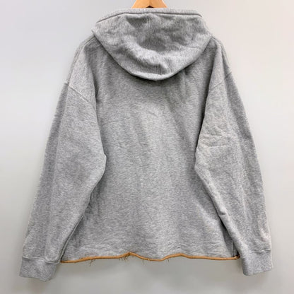 中古◆バレンティノ パーカー 21AW カットオフ デザイン 裏起毛 プルオーバー 刺繍 ロゴ WV3MF19D7M0 グレー メンズ サイズM VALENTINO 【AFB26】