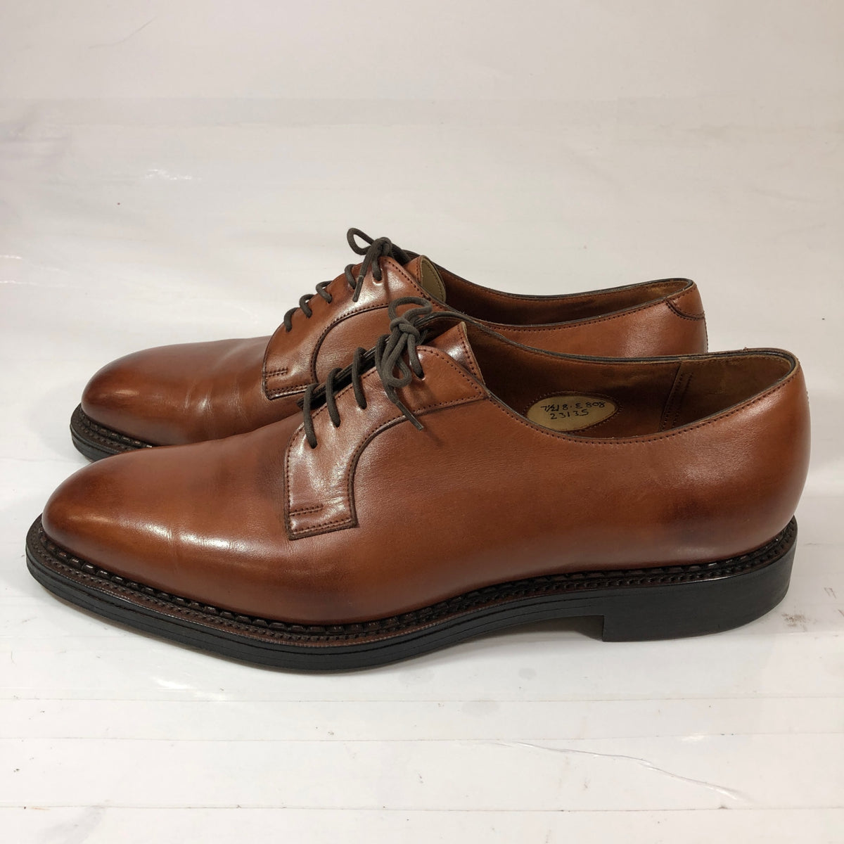 エドワードグリーン プレーントゥ ブラウン UK7.5E 808ラスト メンズ EDWARD GREEN ビジネスシューズ 約26.0cm【LA】【中古】