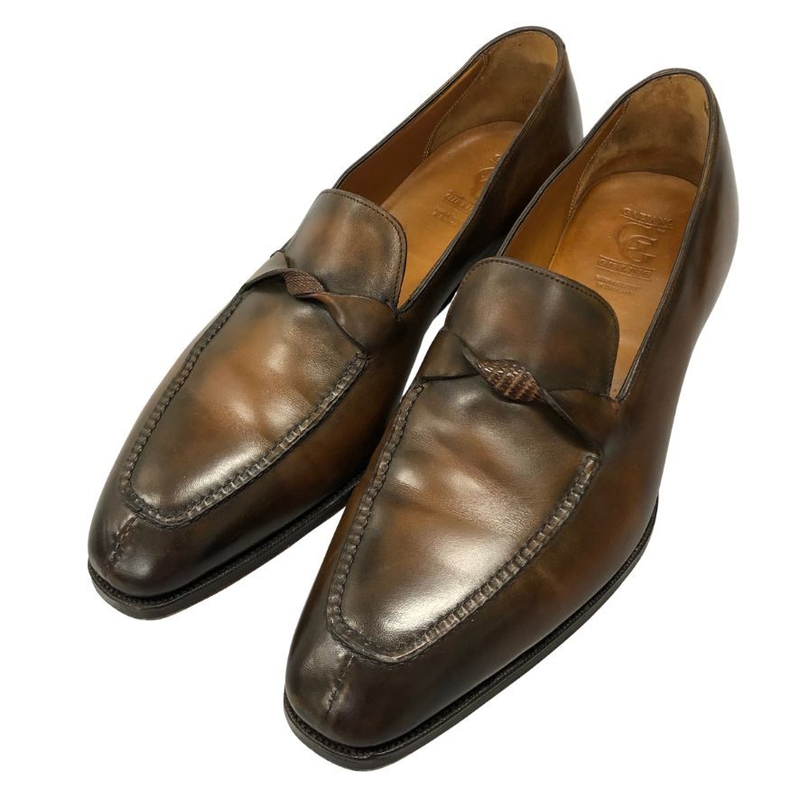 ガジアーノ＆ガーリング レザーシューズ ローファー Avignon サイズUK8E ブラウン GAZIANO&GIRLING ローファー 約26.5cm【LA】【中古】