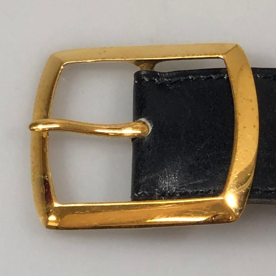 エルメス レザーベルト 金具 ブラック サイズ不明 HERMES【AFI14】