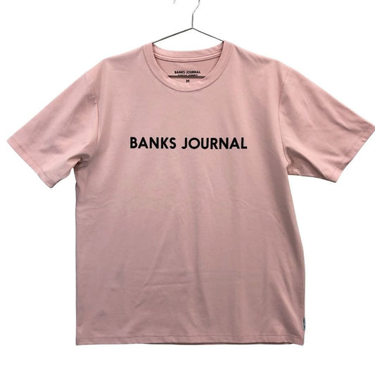 美品◆バンクスジャーナル Tシャツ ビッグロゴ ピンク メンズ サイズM BANKS JOURNAL 【AFB7】