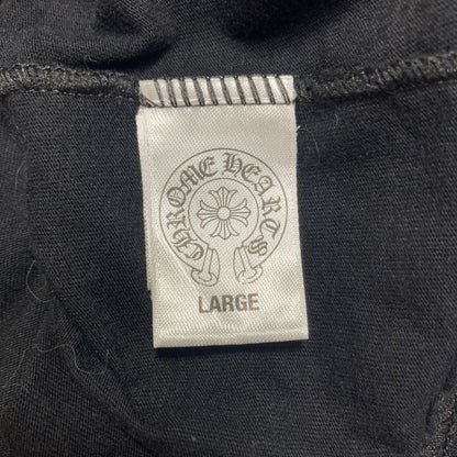 美品◆クロムハーツ Tシャツ ポケットT 胸元ロゴ バックプリント クロス  ブラック サイズL メンズ CHROME HEARTS 【AFB4】