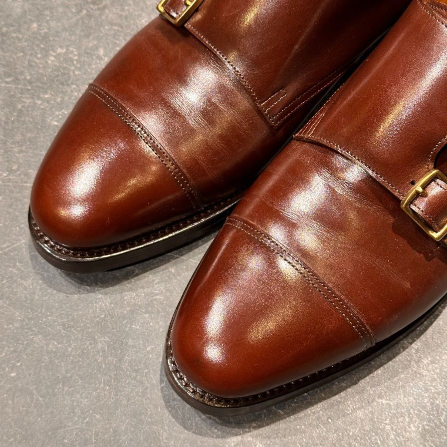 ジョンロブ レザーシューズ ウィリアム ダブルモンク カーフ 9795Rラスト サイズUK6E メンズ ブラウン JOHN LOBB ビジネスシューズ 約24.5cm【LA】【中古】