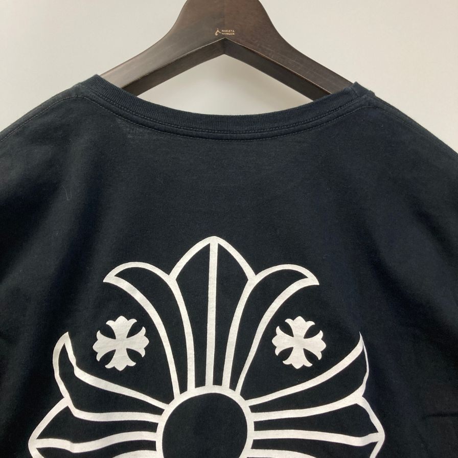 美品◆クロムハーツ Tシャツ ポケットT 胸元ロゴ バックプリント クロス TOKYO ブラック サイズL メンズ CHROME HEARTS 【AFB44】