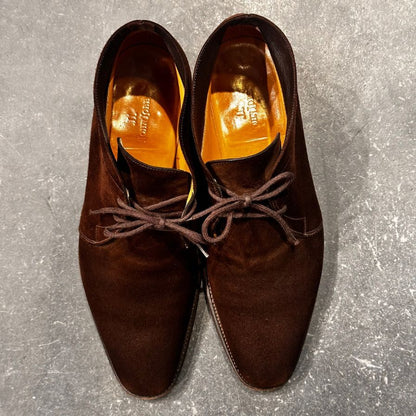 ジョンロブ ロムゼイ チャッカブーツ Jスタンプ  スエード ブラウン サイズUK7D メンズ JOHNLOBB ブーツ 約26.0cm【LA】【中古】