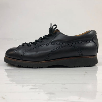 ジェイエムウエストン レザースニーカー 095 モンキーシューズ  パーフォレーション カーフ ブラック メンズ サイズUK5.5E  J.M.WESTON 約24.5cm【AFC4】