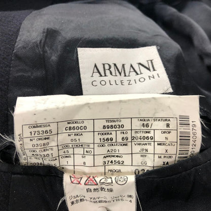 美品◆アルマーニ コレツィオーニ チェスターコート ウール カシミア ブラック サイズ46 メンズ ARMANI COLLEZIONI 【AFA23】