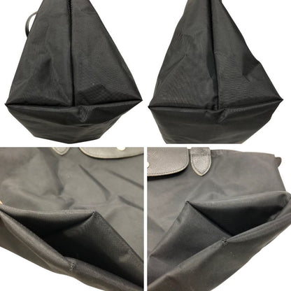 ロンシャン トートバッグ 折り畳み式 ナイロン×レザー ブラック レディース LONGCHAMP【AFE6】