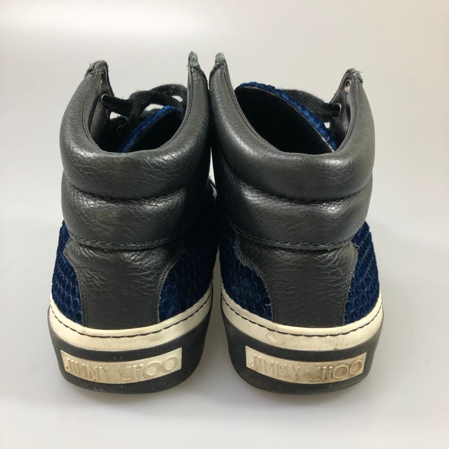 ジミー チュウ ハイカット スニーカーメンズ サイズ 43 ブラック＆ブルー jimmy choo 約28.0cm【AFC52】