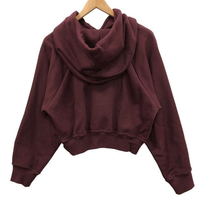 美品◆パトゥ プルオーバーパーカー メダイヨンロゴ クロップド丈 ボルドー レディース サイズXS PATOU 【AFB30】