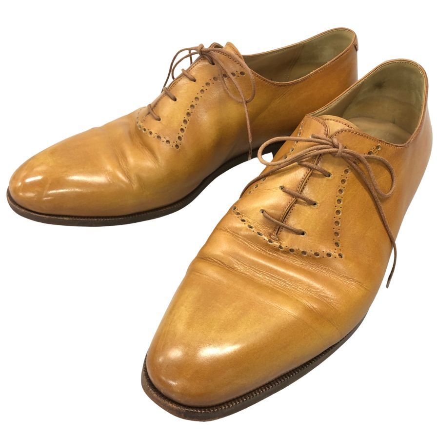 ベルルッティ レザーシューズ プレーントゥ メダリオン ライトブラウン サイズUK10 BERLUTI ビジネスシューズ 約29.0cm【LA】【中古】