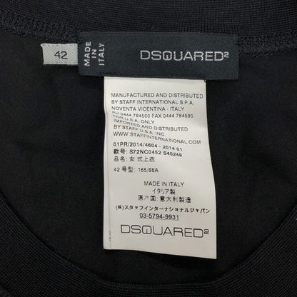 極美品◆ディースクエアード トップス シルク100% レディース サイズ42 ブラック S72NC0452 S40249 DSQUARED2 【AFB44】