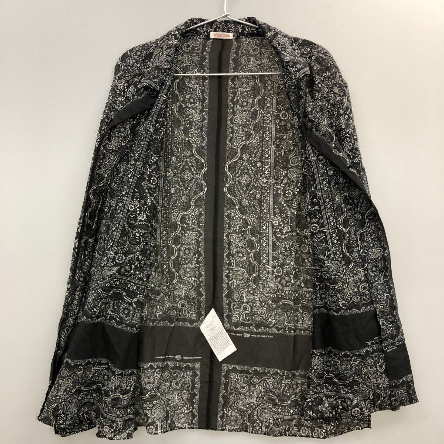 極美品◆ナイスネス ジャメット バンダナ長袖シャツ コットンシルク ブラック系 サイズM NICENESS 【AFB4】