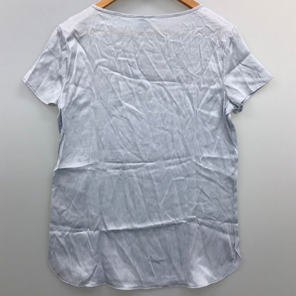 美品◆マックスマーラ レジャー 半袖カットソー Uネック シルク 半袖 Tシャツ グレー レディース サイズS MaxMara LEISURE 【AFB34】