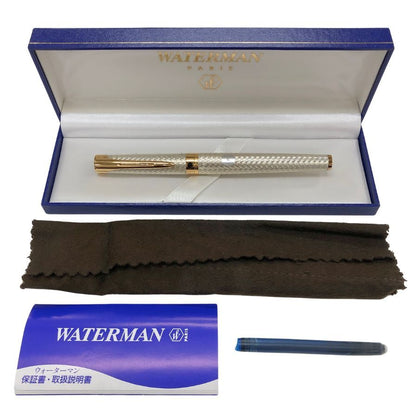 ウォーターマン 万年筆 シルバー×ゴールド ペン先18K750 F字 WATERMAN【AFI18-2】