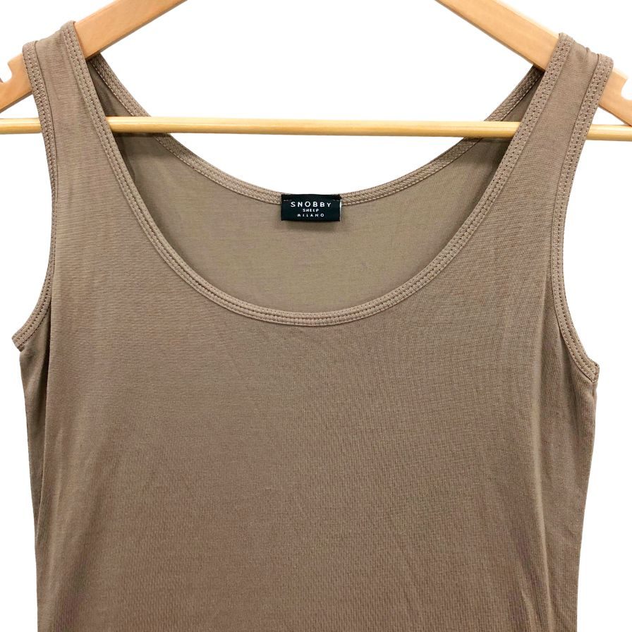 極美品◆スノッビーシープ シルク100% トップス タンクトップ レディース サイズ40 ブラウン SNOBBY SHEEP 【AFB45】