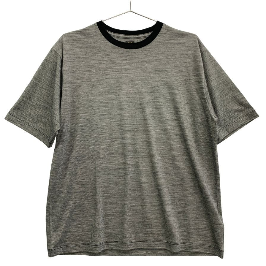 新品同様◆バトナー Tシャツ カットソー ボーダー 半袖 サマーウール bn-26sm-073 ブラック系 メンズ サイズ1 BATONER 【AFB47】