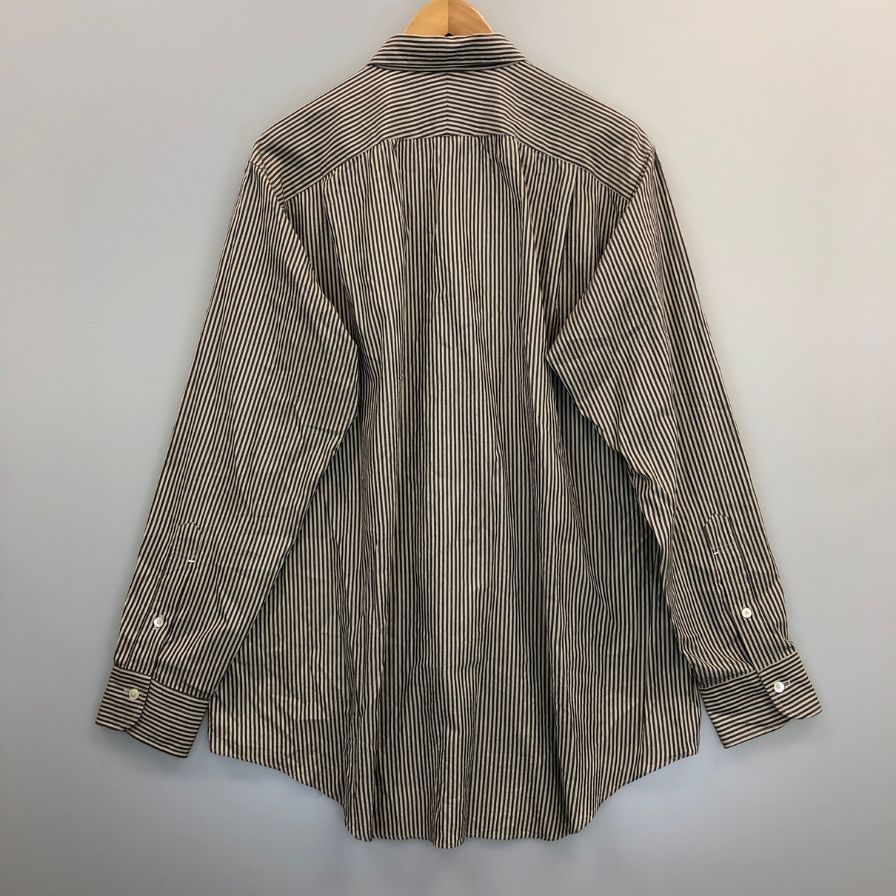 美品◆マーティー＆サンズ  シャツ シルク コットン ストライプ メンズ サイズ2 MATEE＆ SON 【AFB4】