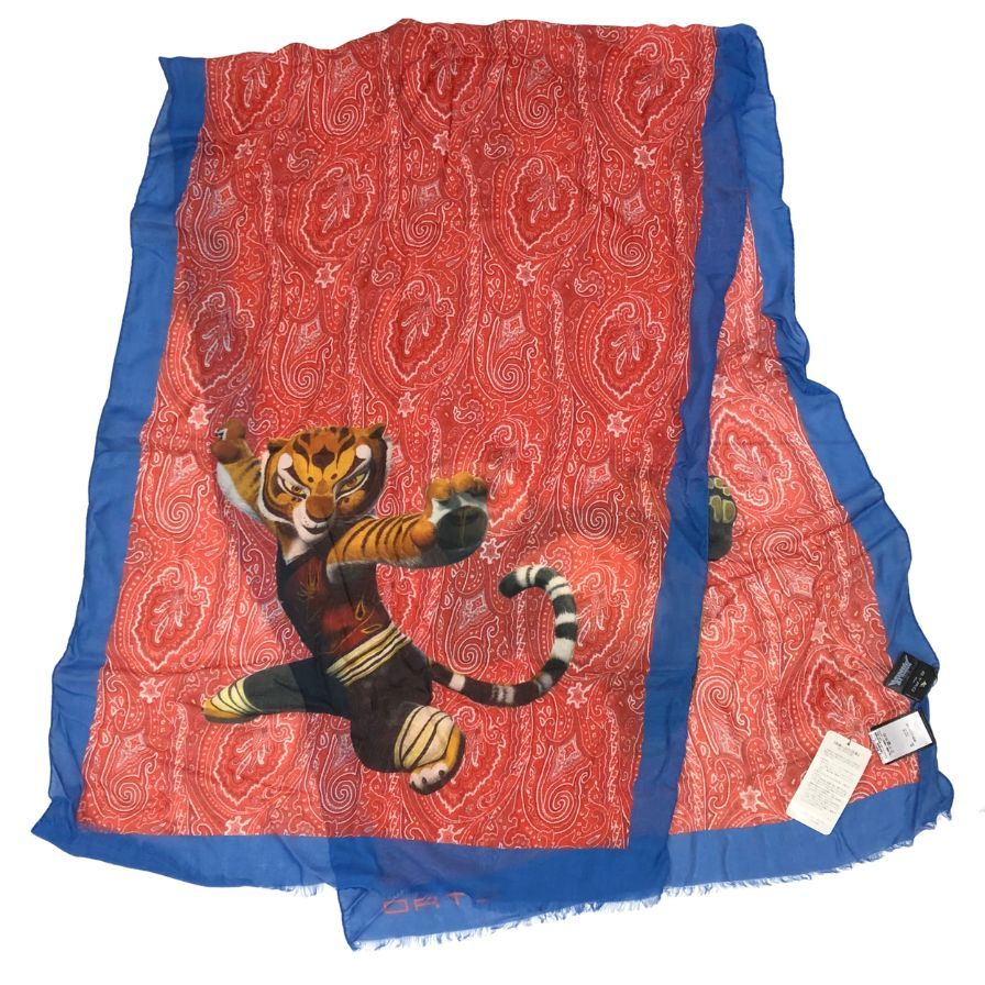 エトロ スカーフ カンフーパンダ 大判ストール レッド系 ETRO【AFI21】