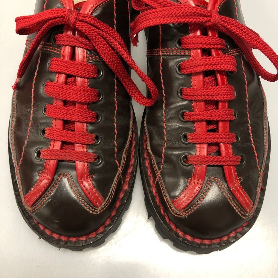 ミュウミュウ オックスフォード 292 サイズ6ハーフ ブラック＆レッド Miu Miu 約25.0cm【AFC2】