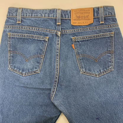 リーバイス デニムパンツ 505 ボタン裏575 オレンジタブ USA製 インディゴ メンズ サイズW34 L32 LEVI’S 【AFB38】