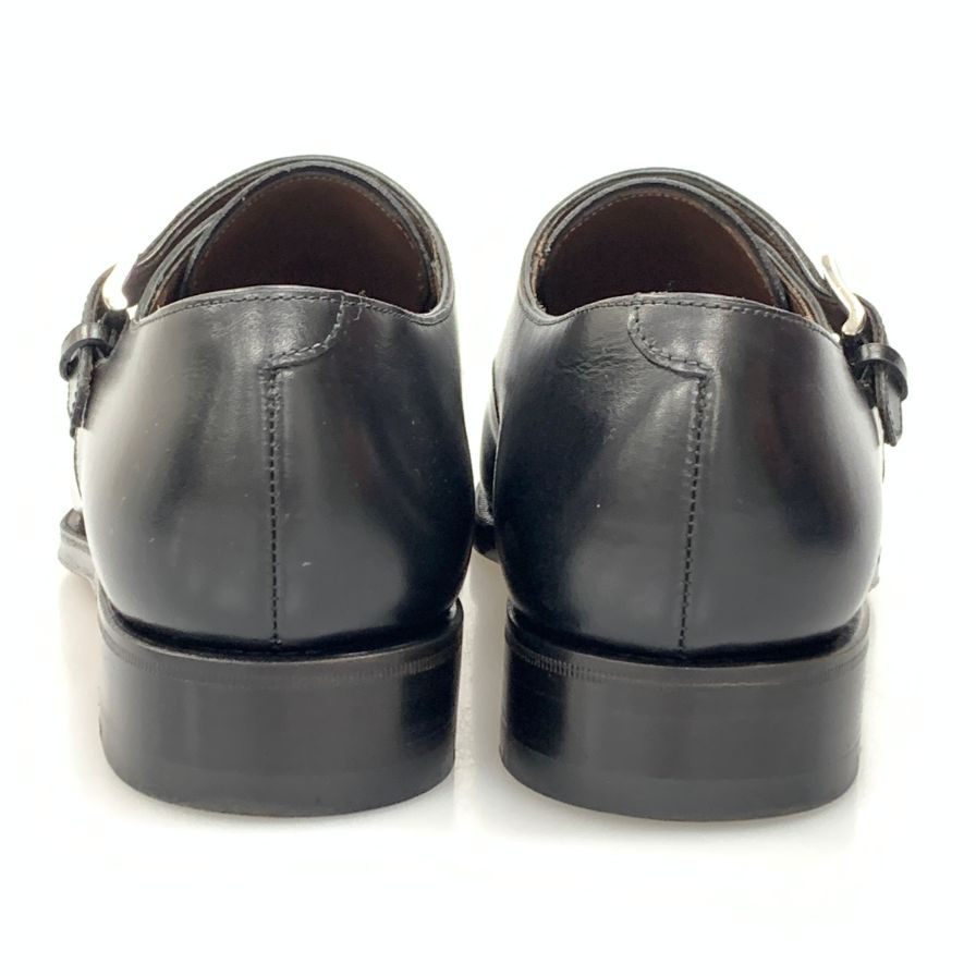 カルミナ トレーディングポスト別注 ダブルモンクシューズ 80544 ボックスカーフ レインラスト ブラック メンズ サイズ5.5E CARMINA ビジネスシューズ 約24.0cm【LA】【中古】