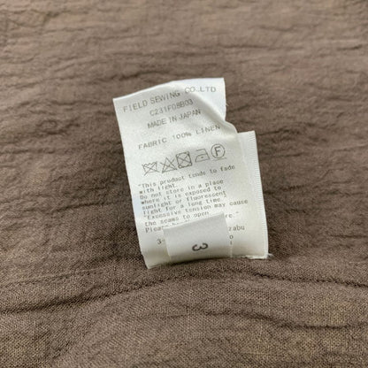 極美品◆カル ウオーターツイストリネン シャツジャケット C231F08B03 長袖 ブラウン メンズ サイズ3 Cale 【AFB45】