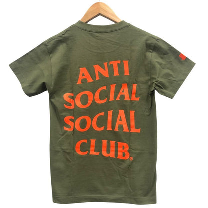 美品◆アンチソーシャルソーシャルクラブ×アンディフィーテッド バックプリントTシャツ USA製 メンズ サイズS カーキ ANTI SOCIAL SOCIAL CLUB 【AFB23】