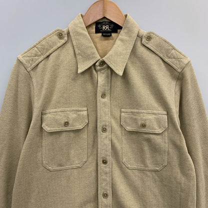 美品◆ダブルアールエル ラルフローレン ワークシャツ エポーレット メンズ サイズS ベージュ RRL RALPH LAUREN 【AFB18】