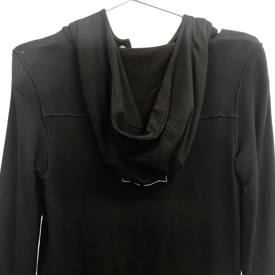 美品◆ナチュラル バイ フォクシー ロング ダブル ジップアップ パーカー ロング 肩パット付 28980 レディース サイズ38 ブラック NATURAL by FOXEY 【AFB3】