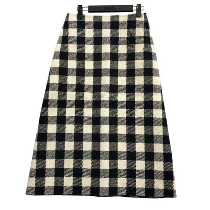 ドゥロワー 23AW ケヌキスカート ブロックチェック バッファロー 6524-299-1761 ホワイト ブラック サイズ36 Drawer【AFB41】