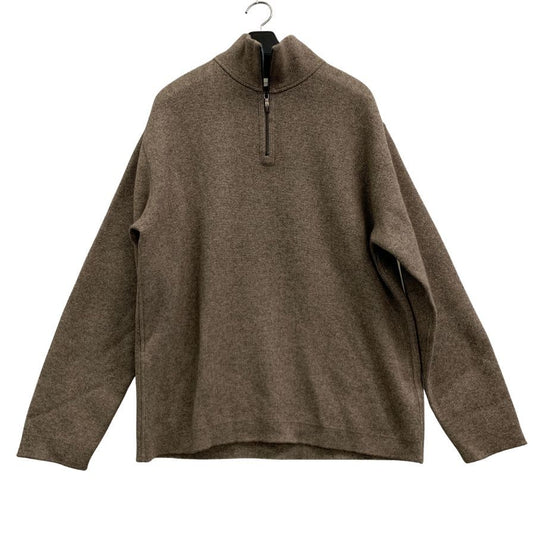 美品◆エルメネジルド ゼニア ニット ハーフジップ カシミア混 ブラウン メンズ サイズM Ermenegildo Zegna 【AFB11】