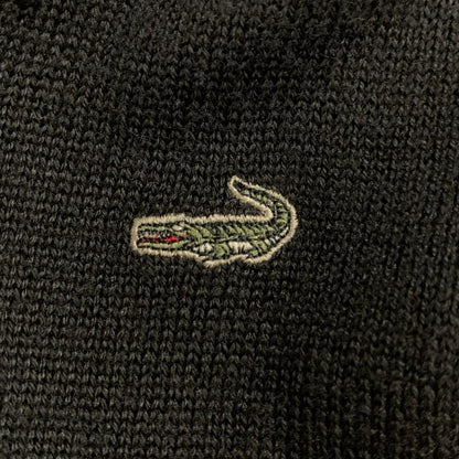 美品◆アイゾット ラコステ カーディガン ビンテージ アクリル USA製 ブラック メンズ サイズXL IZOD LACOSTE 【AFB21】