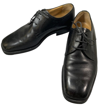 モレスキー レザーシューズ 33221 Vフロント プレーントゥ カーフ ブラック サイズUK8.5 メンズ MORESCHI 約26.5cm【PTM1】