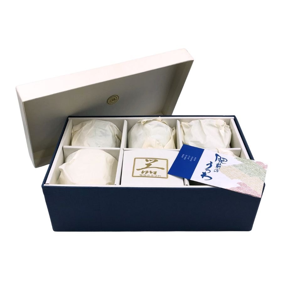 有田焼 肥前のうつわ 永峰 花柄 ブルー×ホワイト 5客セット【AFI26】【中古】