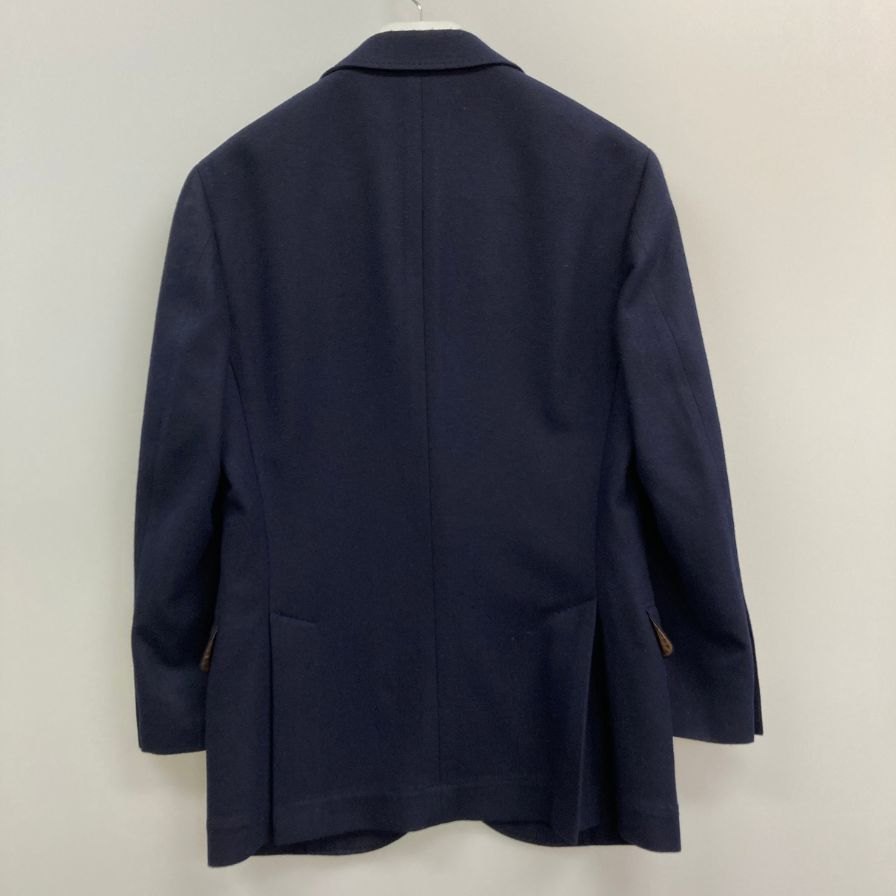 美品◆ブルネロクチネリ 3B テーラードジャケット ウール カシミヤ混 メンズ サイズ44 ネイビー Brunello Cucinelli 【AFB46】